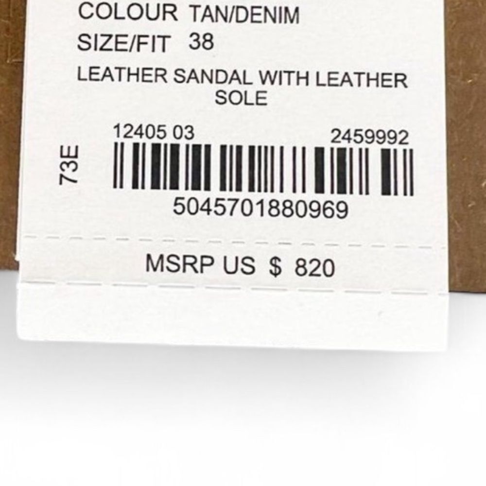 NWT BURBERRY Wilma Logo Blue & Brown Broad Strap Square Open Toe Mules S… - Picture 11 of 12